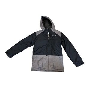 Columbia Black and Gray Hooded Kids Jacket